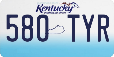 KY license plate 580TYR