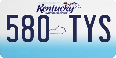 KY license plate 580TYS