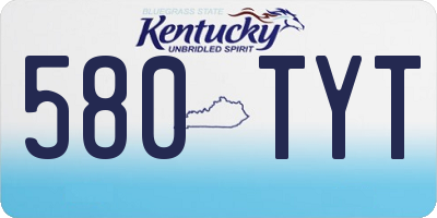 KY license plate 580TYT