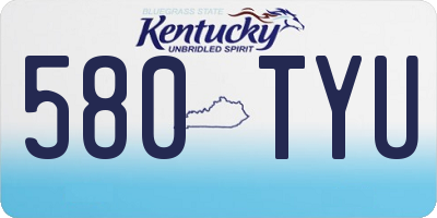 KY license plate 580TYU
