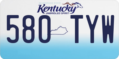KY license plate 580TYW