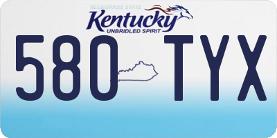 KY license plate 580TYX