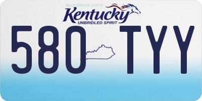 KY license plate 580TYY