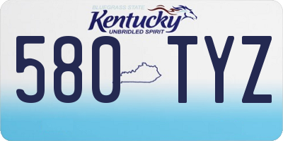KY license plate 580TYZ
