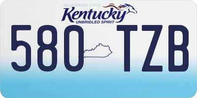 KY license plate 580TZB