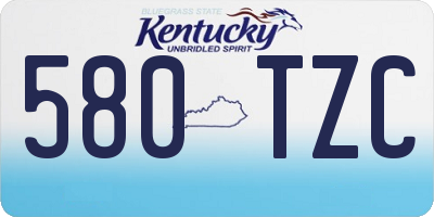 KY license plate 580TZC