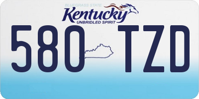 KY license plate 580TZD