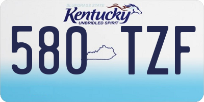 KY license plate 580TZF