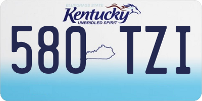 KY license plate 580TZI