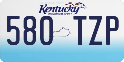 KY license plate 580TZP
