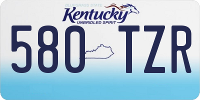 KY license plate 580TZR
