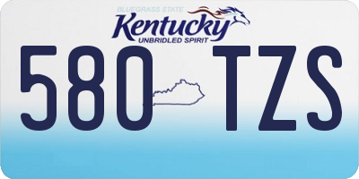 KY license plate 580TZS
