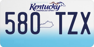 KY license plate 580TZX