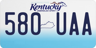 KY license plate 580UAA