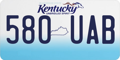 KY license plate 580UAB