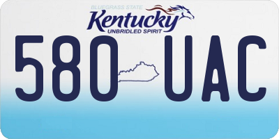 KY license plate 580UAC