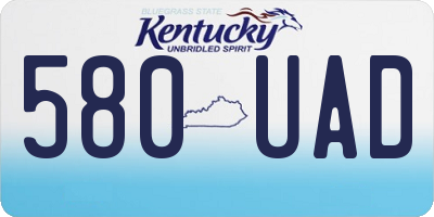KY license plate 580UAD