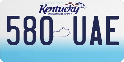 KY license plate 580UAE