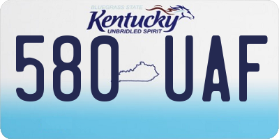 KY license plate 580UAF