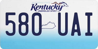 KY license plate 580UAI