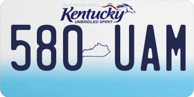 KY license plate 580UAM