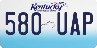 KY license plate 580UAP