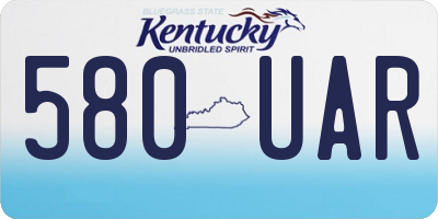 KY license plate 580UAR