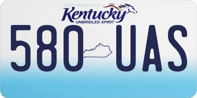 KY license plate 580UAS