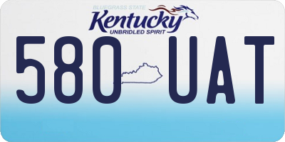 KY license plate 580UAT