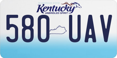 KY license plate 580UAV