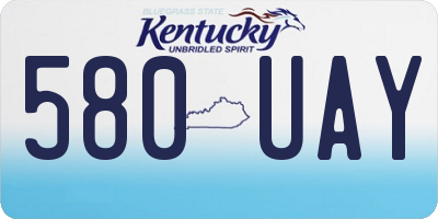KY license plate 580UAY