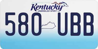 KY license plate 580UBB