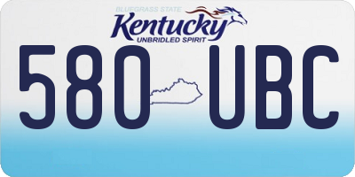 KY license plate 580UBC