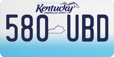 KY license plate 580UBD
