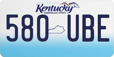 KY license plate 580UBE