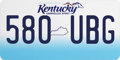 KY license plate 580UBG