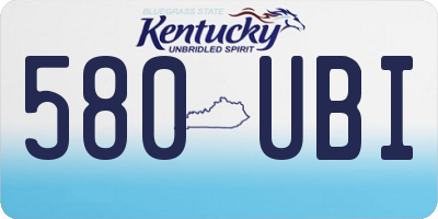 KY license plate 580UBI
