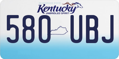 KY license plate 580UBJ