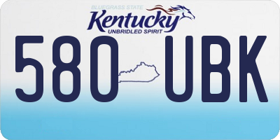 KY license plate 580UBK