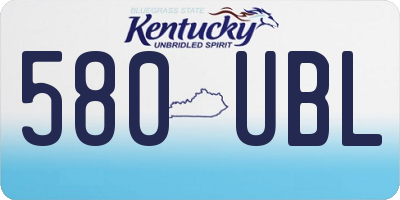 KY license plate 580UBL
