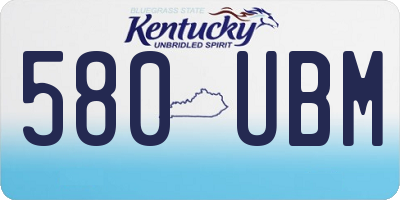 KY license plate 580UBM
