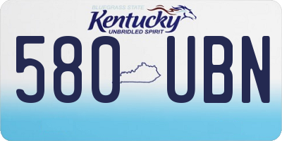 KY license plate 580UBN