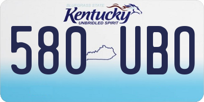 KY license plate 580UBO