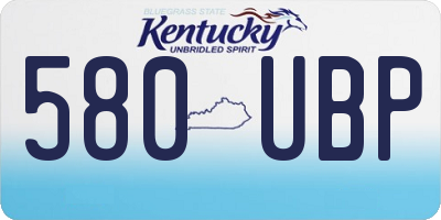 KY license plate 580UBP