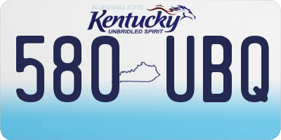 KY license plate 580UBQ