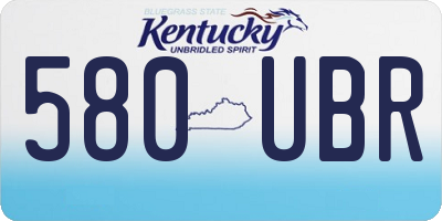 KY license plate 580UBR