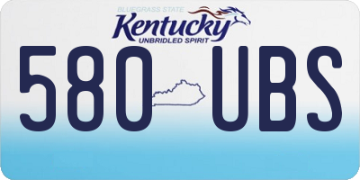 KY license plate 580UBS