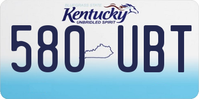 KY license plate 580UBT