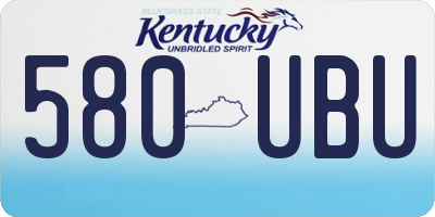 KY license plate 580UBU