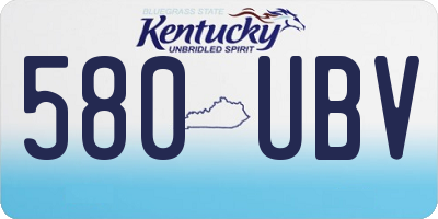 KY license plate 580UBV